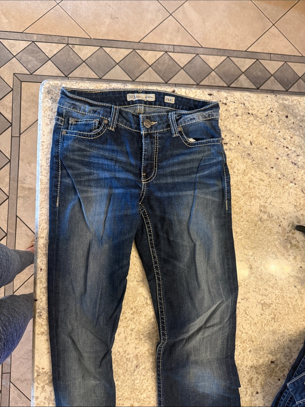 BKE Dark Blue Washed Flare Jeans